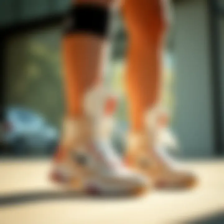 Women showcasing sporty boots in an active environment