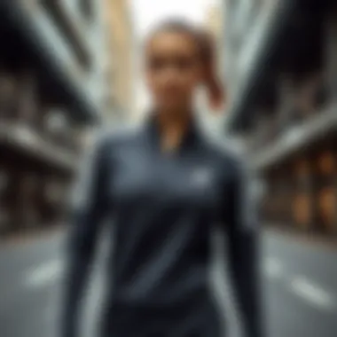 Urban Chic Meets Performance Active woman wearing adidas zip-up top in an urban setting