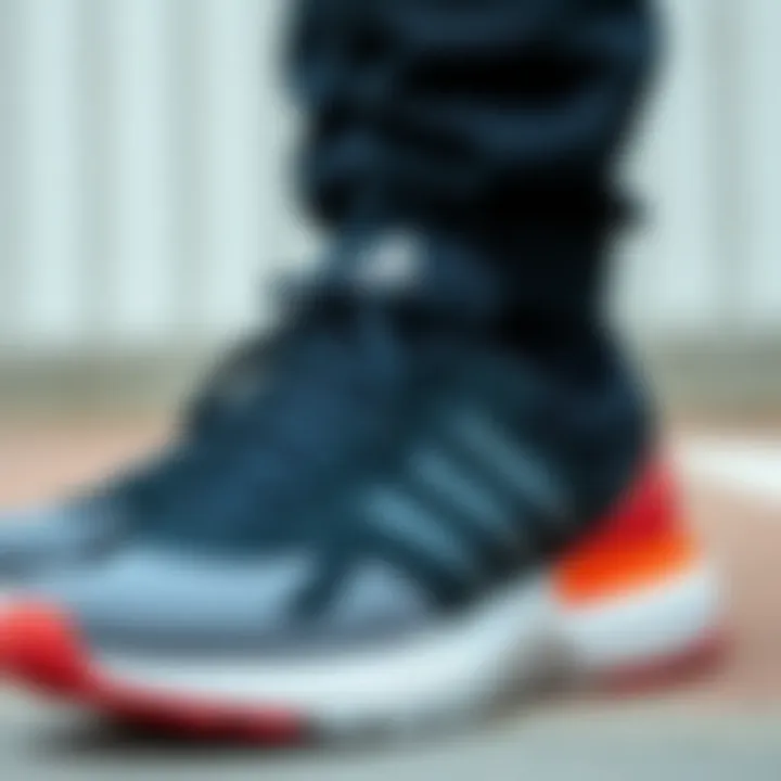 Close-up of Adidas Astir shoes showcasing their comfort features