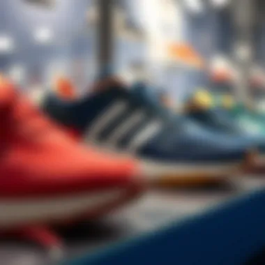 A Journey Through Time: Adidas Running Shoes Historical Adidas running shoes display