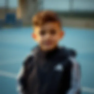 A child wearing an Adidas jacket, showcasing comfort and style
