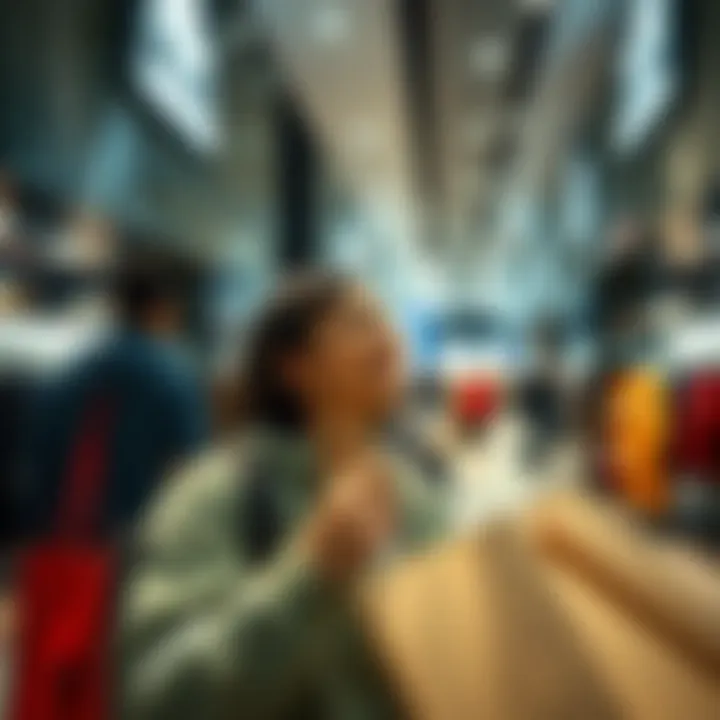 Enjoy Great Deals at Adidas Outlet A shopper enjoying a great deal in an Adidas outlet store