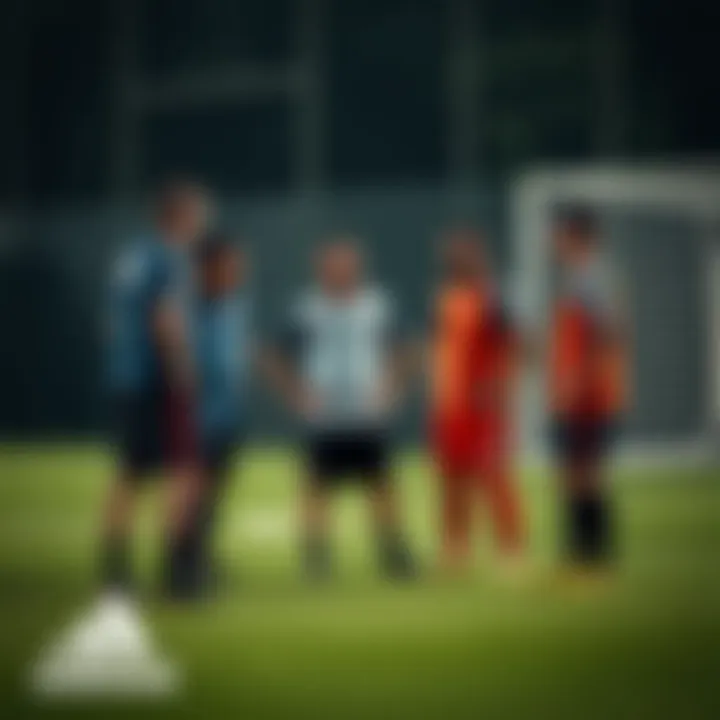 Group of footballers discussing performance with adidas Predator Freak + FG