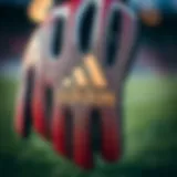 Close-up view of the Adidas Predator goalkeeper glove showcasing its intricate design and texture.