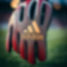 Close-up view of the Adidas Predator goalkeeper glove showcasing its intricate design and texture.