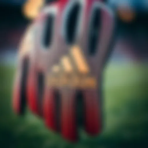 Close-up view of the Adidas Predator goalkeeper glove showcasing its intricate design and texture.