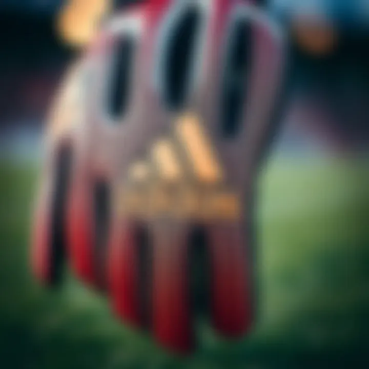Intricate Design of Adidas Predator Glove Close-up view of the Adidas Predator goalkeeper glove showcasing its intricate design and texture.
