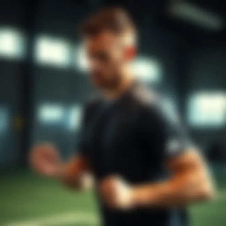 Athlete wearing Adidas short-sleeved t-shirt during a workout