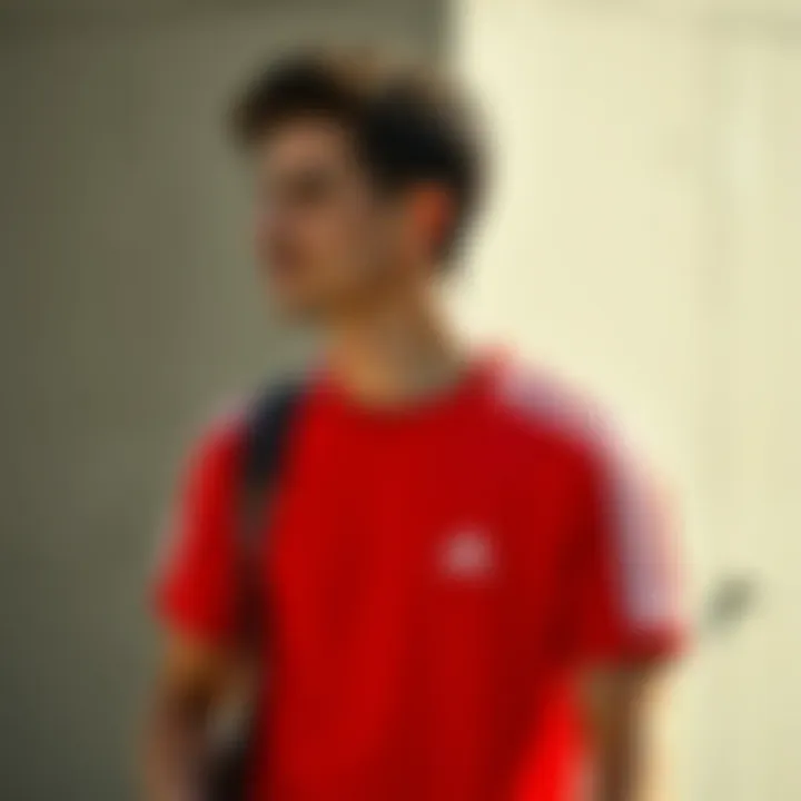 Stylish casual outfit featuring Adidas short-sleeved t-shirt