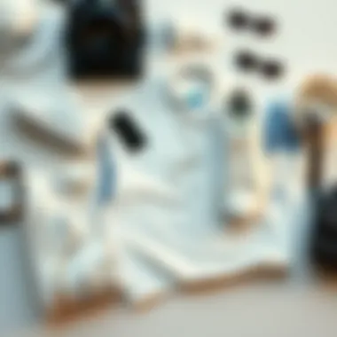 Stylish Ensemble Featuring Adidas Ultra-White Sportswear A flat lay of Adidas ultra-white sports gear alongside trendy accessories