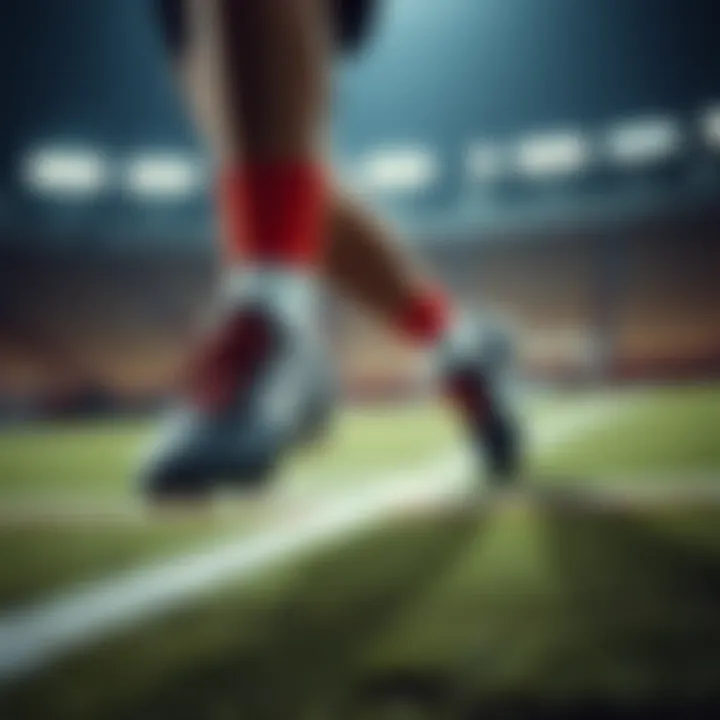 Athlete in Action with Adidas Cleats Dynamic athlete showcasing Adidas cleats on the field