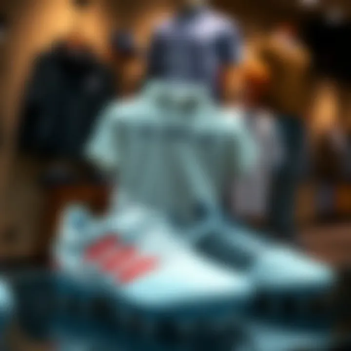 Fashionable Display of Adidas Cleats and Apparel Stylish Adidas cleats displayed with sports apparel