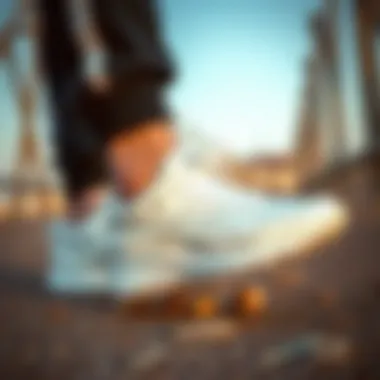 Style Meets Functionality Stylish pairing of Asics white footwear with modern athletic attire