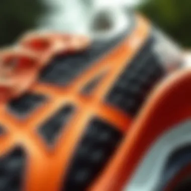 Close-up of Asics Gel cushioning technology
