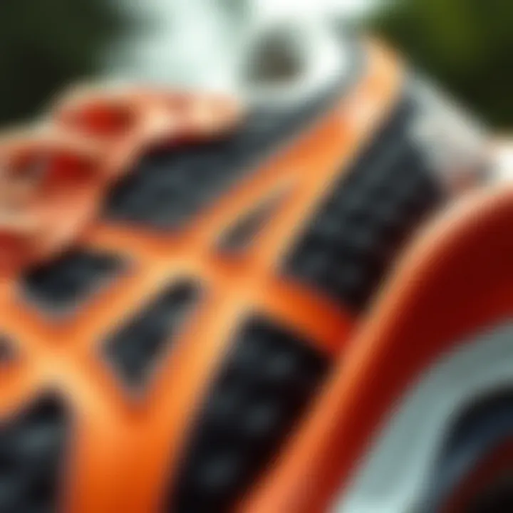 Close-up of Asics Gel cushioning technology
