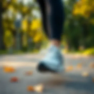 Woman enjoying a run in Asics Gel shoes in a vibrant park