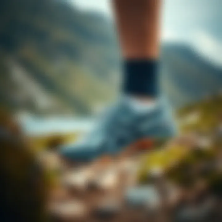 Durable Asics hiking shoes amidst natural scenery