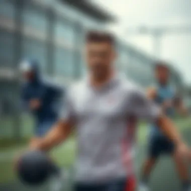 A stylish athlete demonstrating versatility in various sports environments