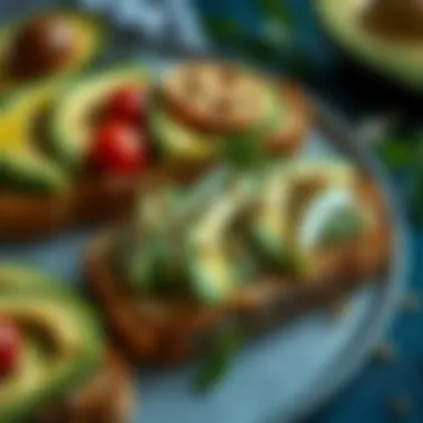 A delightful arrangement of avocado toast with a sprinkle of seeds