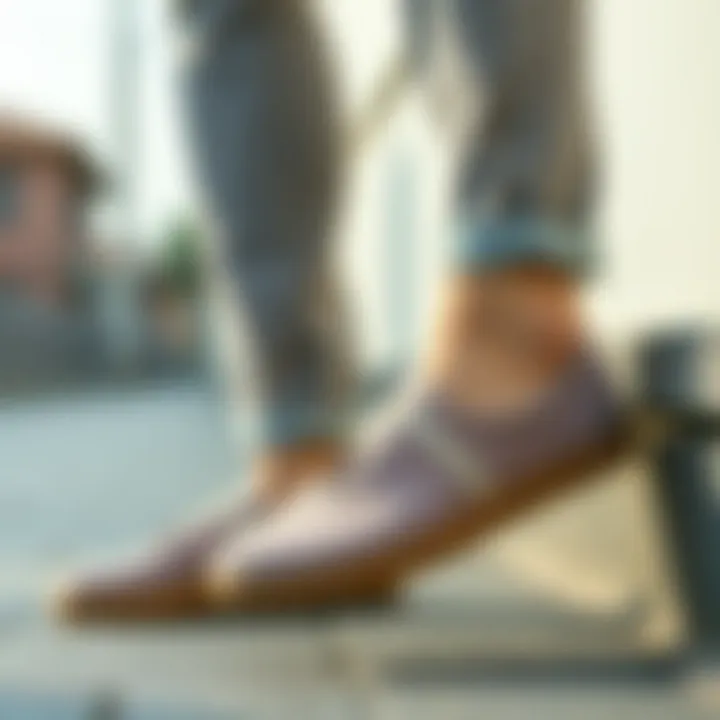 Elegant Shoe Slippers with Casual Wear Elegant shoe slippers paired with casual attire