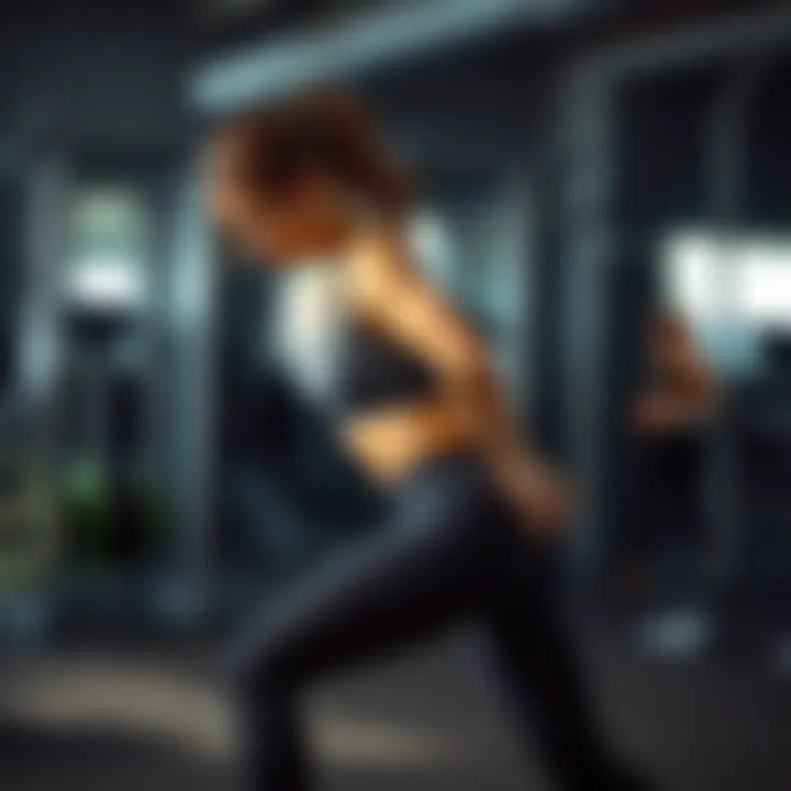 A woman performing hip exercises in a gym setting