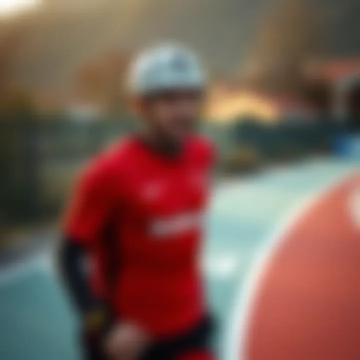 Athlete in Beşiktaş Bere Outdoors Athlete wearing Beşiktaş bere during an outdoor sport activity