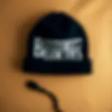 Stylish Beşiktaş knit cap displayed on a textured background