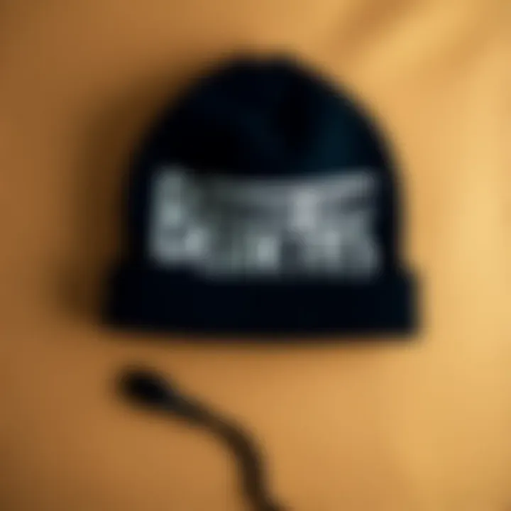 Stylish Beşiktaş Knit Cap Stylish Beşiktaş knit cap displayed on a textured background