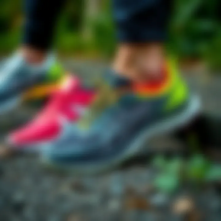 Variety of running shoe styles for different terrains