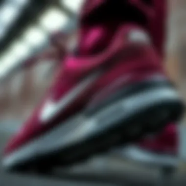 Close-up view of Nike sneaker showcasing comfort features and materials