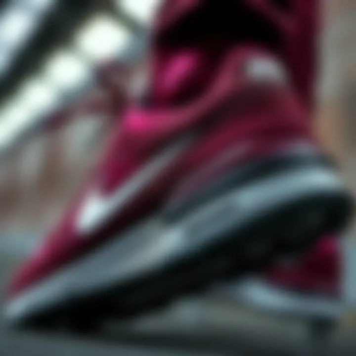 Close-up view of Nike sneaker showcasing comfort features and materials