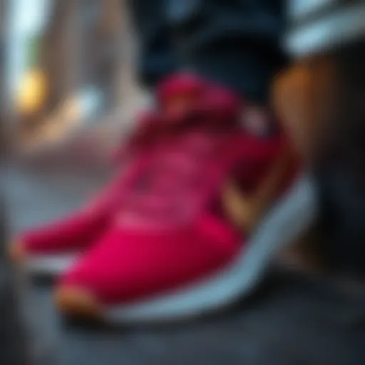 Elegant burgundy Nike sneaker design showcasing modern aesthetics