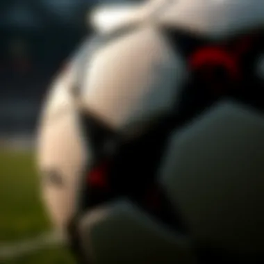 Design and Texture of the Champions League Final Ball Close-up of the Champions League final ball showcasing its design and texture.