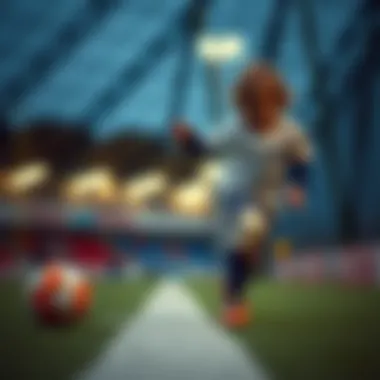 A sporty child demonstrating agility while wearing shin guards