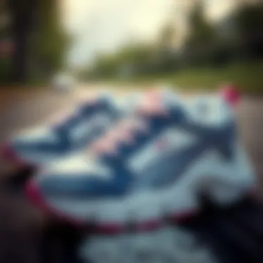 Breathable Material in Children's Sports Shoes Close-up of children's sports shoes with breathable material.