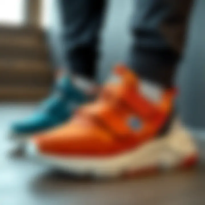 Various designs of velcro athletic shoes