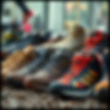 Variety of Outdoor Shoes A collection of different types of outdoor shoes displayed together