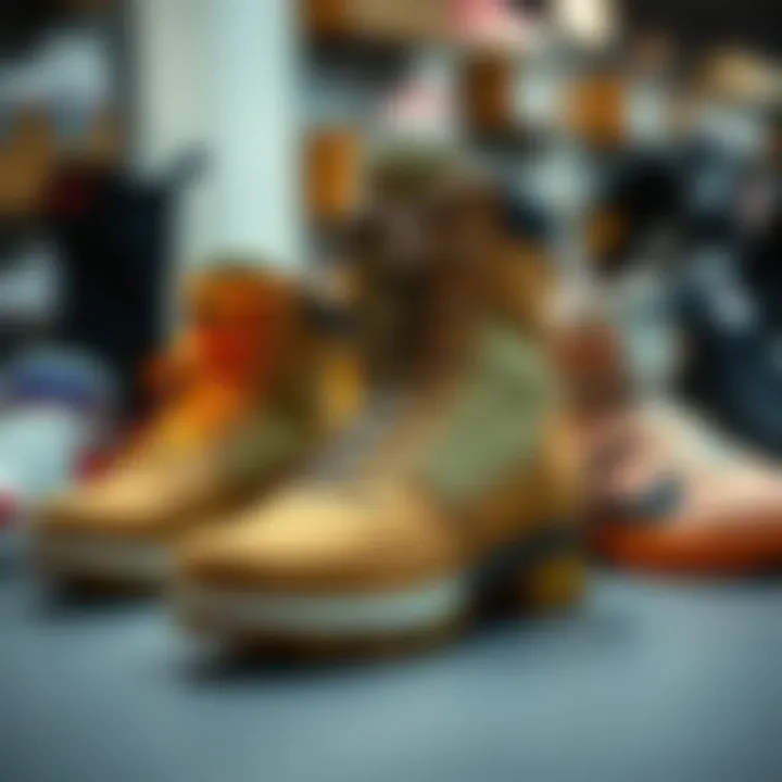 Variety of women's sporty boots displayed elegantly