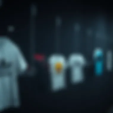 Historical evolution of t-shirts displayed in a timeline format