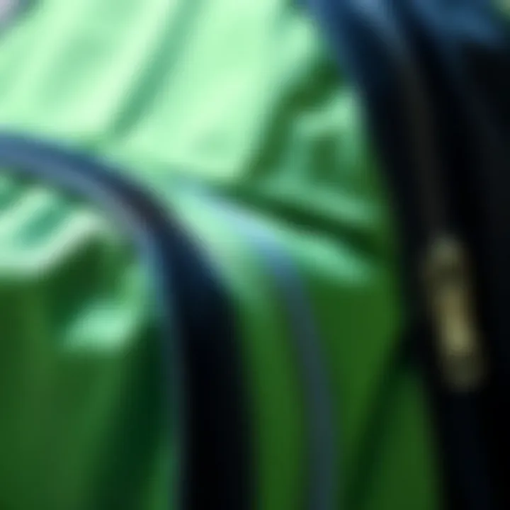 Close-up of durable material of a sports bag