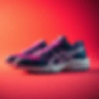 Stylish Athletic Shoes A stylish pair of athletic shoes on a vibrant background