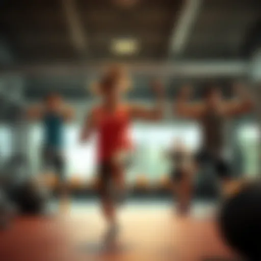 Dynamic workout session showcasing a variety of exercises