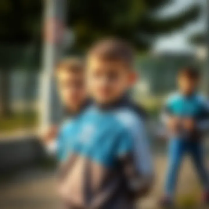 Boys enjoying outdoor activities in Adidas tracksuits