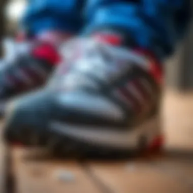 Close-up of high-quality materials used in sports shoes