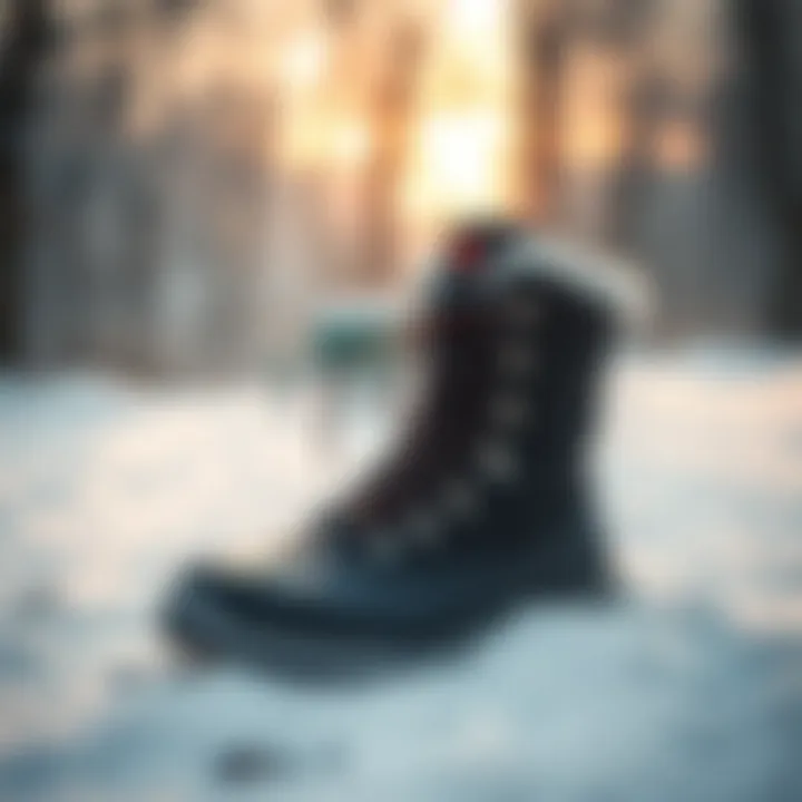 Functional winter boots in snowy environment