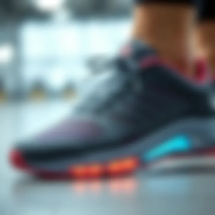 Close-up of advanced technology in footwear design