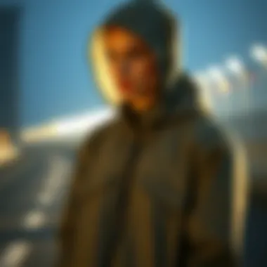 Rain jacket showcasing functionality