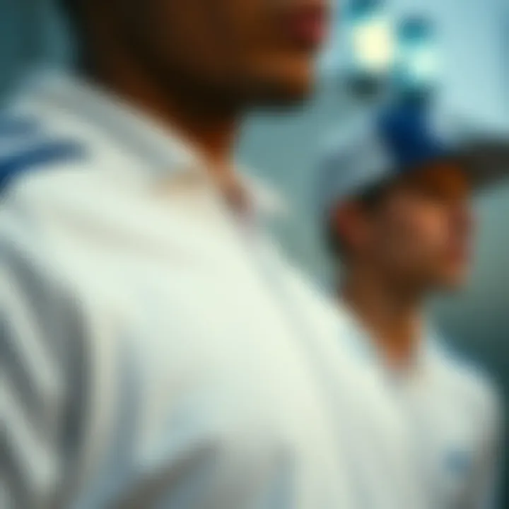 Detailed view of iconic Adidas stripes on a retro model