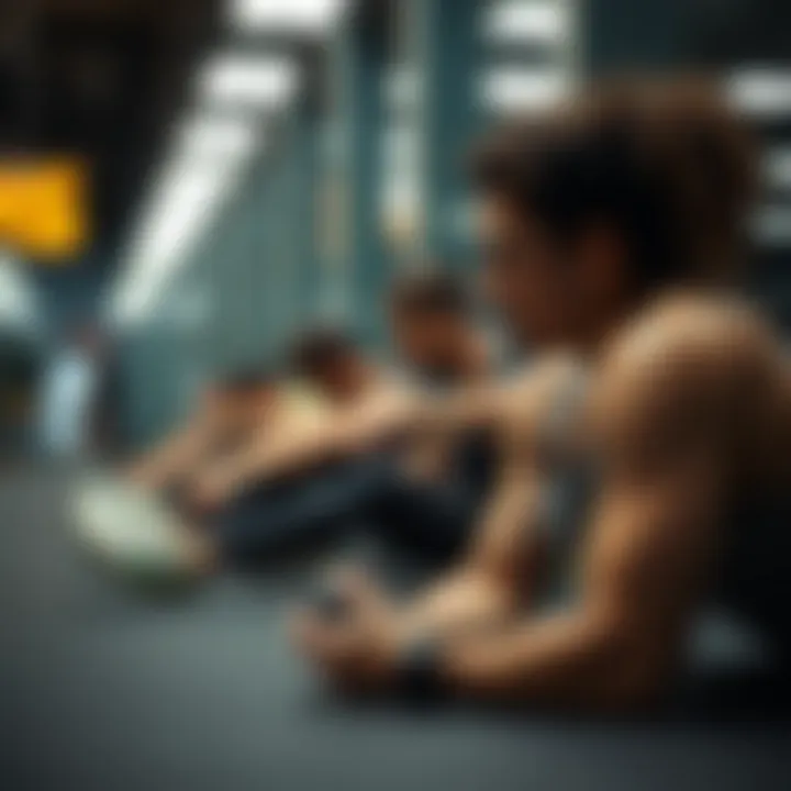 Diverse athletes resting between training sessions