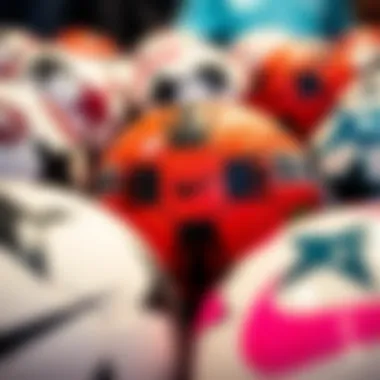 An array of footballs showcasing various designs